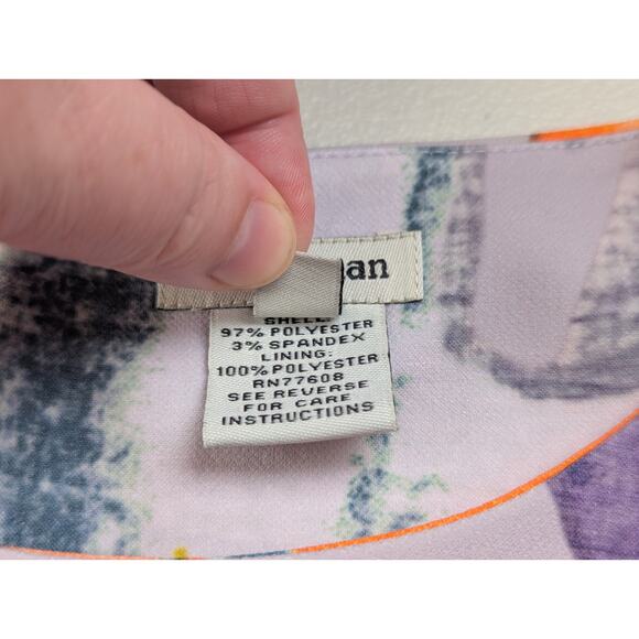 J Peterman Floral Maxi Dress Womens 12 Orange Purple Colorful Wedding Resort - Picture 3 of 8